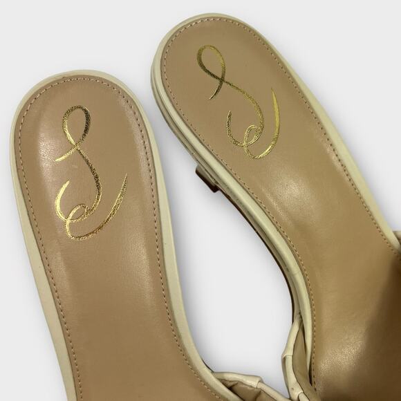 Sam Edelman Kittie Heeled Slide Sandals Cream Size 10.5 - Picture 5 of 8